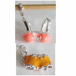 2 Pc Bikini Charm Set - Bra and Shorts - Marked as 925 Silver